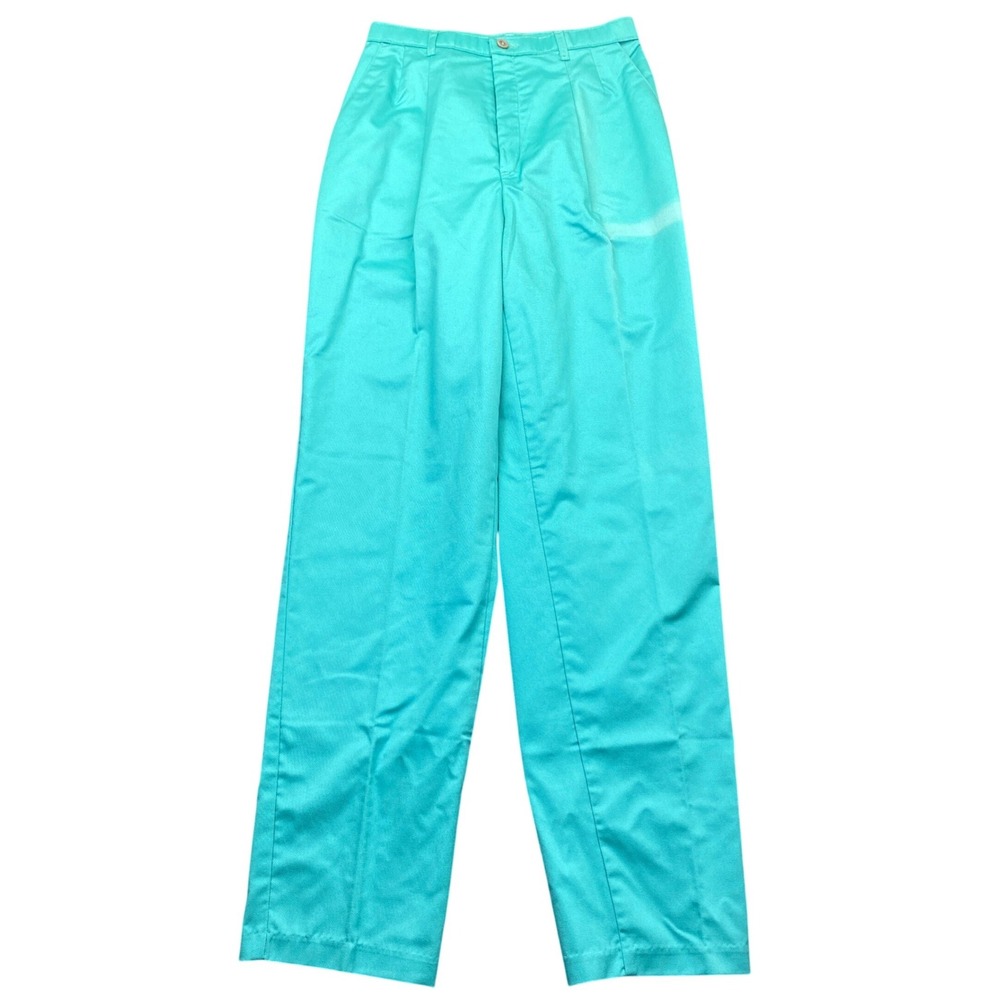 Vintage Levis Travelers Pants Womens 8 Teal High Rise Pleated Tapered USA Made